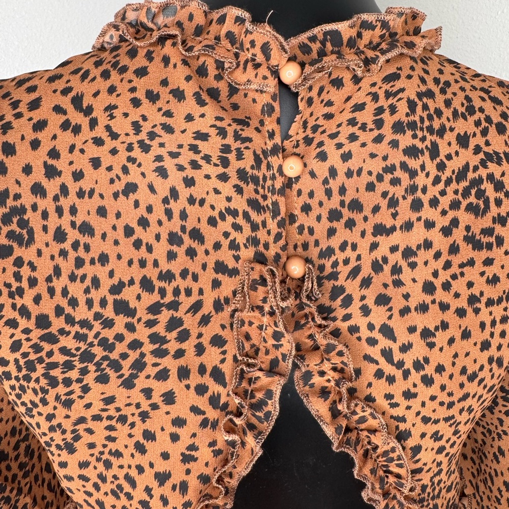Leopard Print Ruffle Dress - Picture 8 of 10